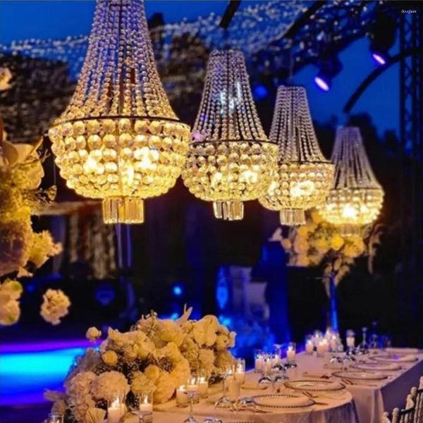 Decoração de festa 4 peças) adereços de casamento eventos de luxo palco luzes decorativas lustre peça central decoração de casamento cenário 2930