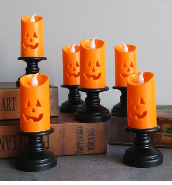 Portacandele Decorazione di Halloween Luce esterna LED Lampada candeliere Ornamenti Puntelli Happy Party Zucca