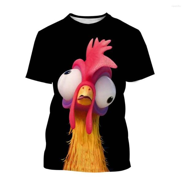 Magliette da uomo Divertenti T-shirt di pollo Cartoon Anime Stampa 3D Uomo Donna Moda Camicia oversize Boy Girl Tees Tops Abbigliamento