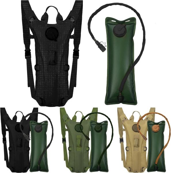 Rucksackrucksäcke Camp Kitchen Taktischer Trinkrucksack Rucksack Militärischer wasserdichter Nylon-Wasserbeutel mit 3-Liter-Blase zum Wandern Radfahren Klettern 230925