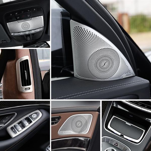 Аксессуары, наклейки для Mercedes Benz S Class W222 2014-19, автомобильный переключатель передач, кондиционер, дверной подлокотник, лампа для чтения, крышка Trim269C