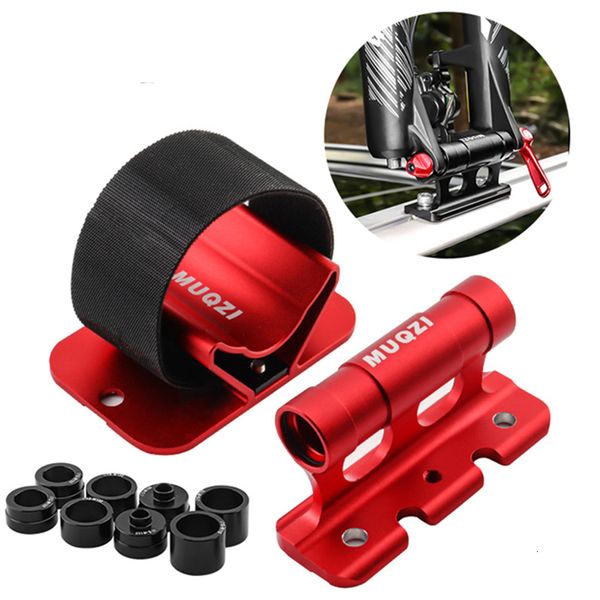 Componentes do guidão de bicicleta Liberação rápida através do eixo Fork Car Roof Mount Rack Road MTB Mountain Bicycle Acessórios Suporte fixo Adaptador 230925