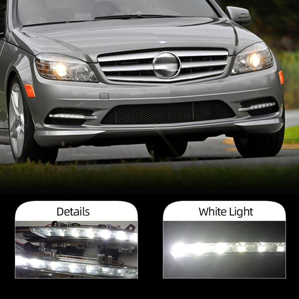 Auto LED DRL Luci diurne Lampada di guida Fendinebbia per Mercedes Benz W204 Classe C C300 AMG Sport 2007 2008 2009 2010 20112211