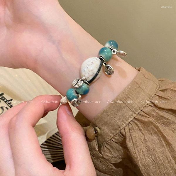 Bracciale per tessitura a mano di colore cinese, cinturino da trasporto con nappa in stile etnico tibetano da donna, gioielli nazionali all-match