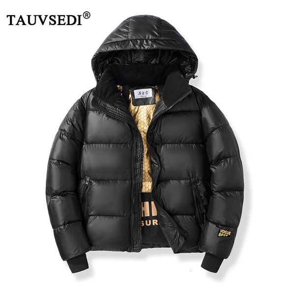 Uomo Piumino Parka Inverno Uomo Casual Antivento Con cappuccio Piumino spesso Nero Oro Vintage Classico Bomber Cappotto Cappotto maschile Outdoor 230925