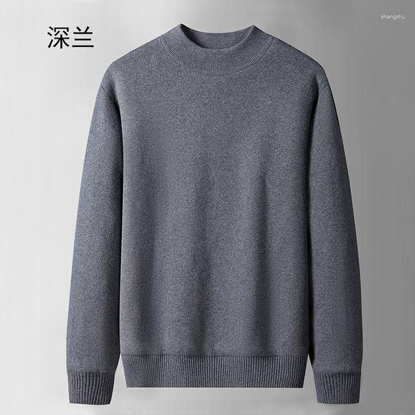 Camisolas masculinas Mock Neck Knit Pull Sweater Homens Roupas Moda Natal Malha Pulôveres Preto Vermelho Coreano Estilo Tops 2023 Outono