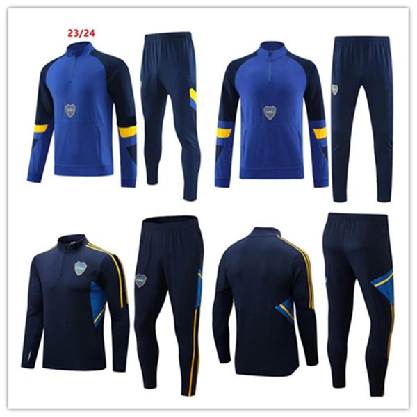 2023 2024 Boca Juniors Soccer Training Suit Man Tracksuit Set 23/24 Maradona Tevez de Rossi Langarm Fußballtraining Anzug Pullover Jogging Survetement Kits