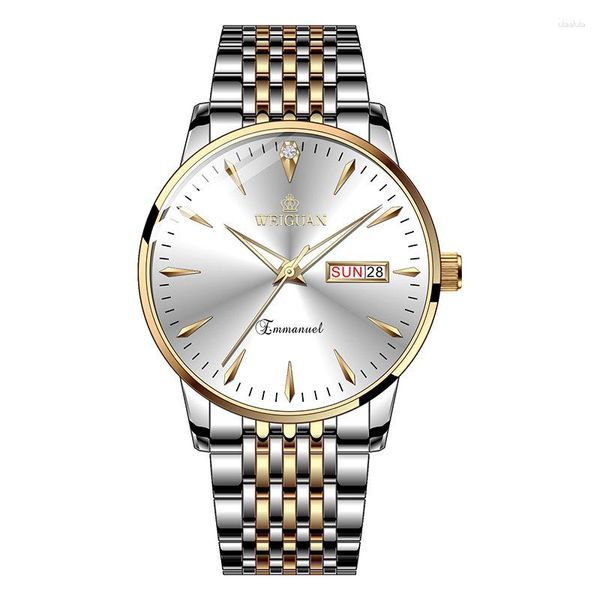 Armbanduhren Mode Marke Herren Business Uhr Dual Kalender leuchtende wasserdichte Uhr Luxus Trend großes Zifferblatt Sport Quarz Armbanduhr