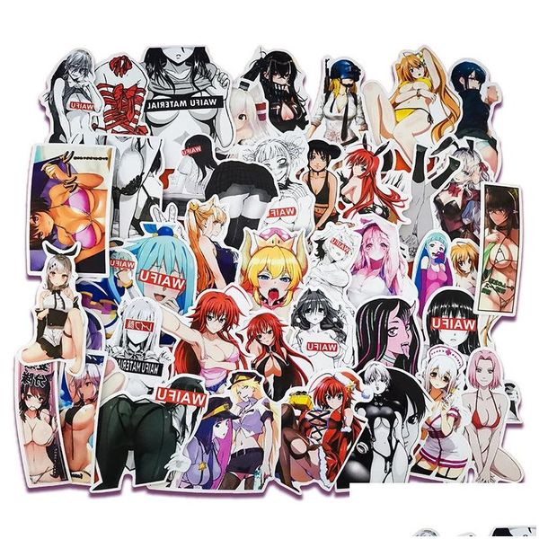 Araba çıkartmaları 100pcs y Sticker anime Hentai Pinup Tavşan Kız Waifu Çıkartma Bavul Dizüstü Kamyon Su geçirmez Damla Teslimat Otomobilleri Mot Dhikq