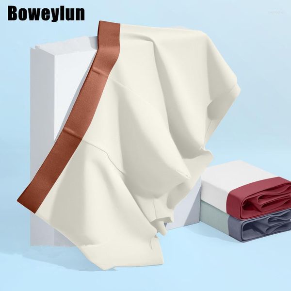 Cuecas Boweylun Ice Silk Non-Trace Calcinhas Homens Grafeno Antibacteriano Respirável Pele-Amigável Absorção de Umidade Boxer Briefs