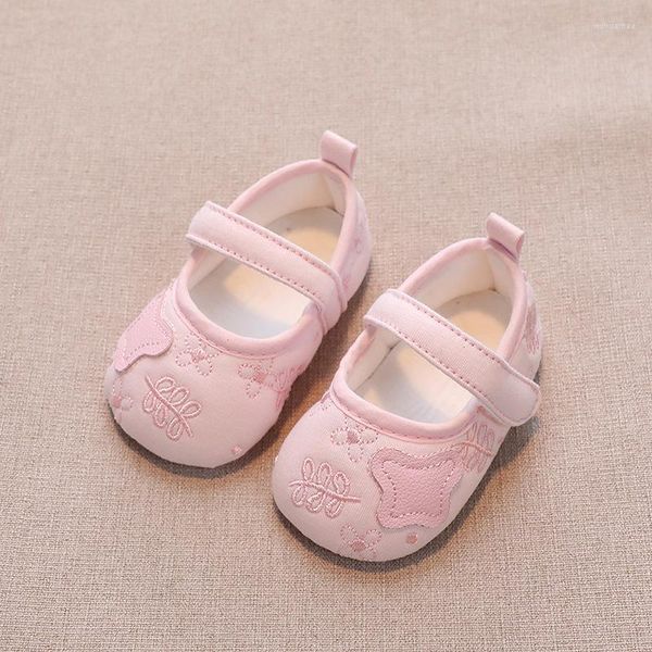 First Walkers Baby-Schuhe mit besticktem Schmetterling und Prinzessin, bequem, weiche Sohle, koreanische Ausgabe, für Kleinkinder