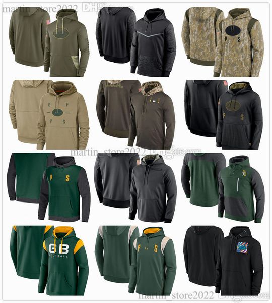 2023 Olive Salute To Service Pulôver Hoodies 9 Christian Watson 10 Love 28 AJ Dillon 33 Aaron Jones 69 David Bakhtiari 52 Rashan Gary 7 Quay Walker 87 Romeo Doubs