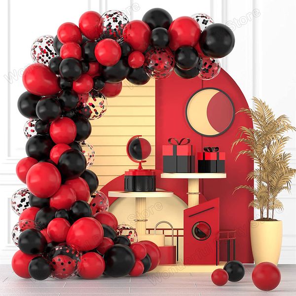 Outros suprimentos para festas de eventos Kit de arco de guirlanda de balão vermelho preto vermelho balões de confete casamento natal festa de chá de bebê aniversário decoração de dia dos namorados 230923