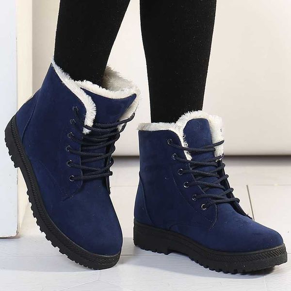 Botas femininas estilo coreano para inverno neve tornozelo sapatos de pele botas mujer salto baixo bota curta 230922