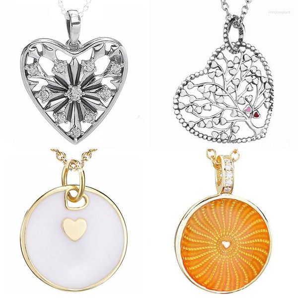 Zincirler Orijinal Aile Ağacı Kışın Kalbi You More Sunshine 925 Sterling Gümüş Kolye Moda Boncuk Charm Diy Takı