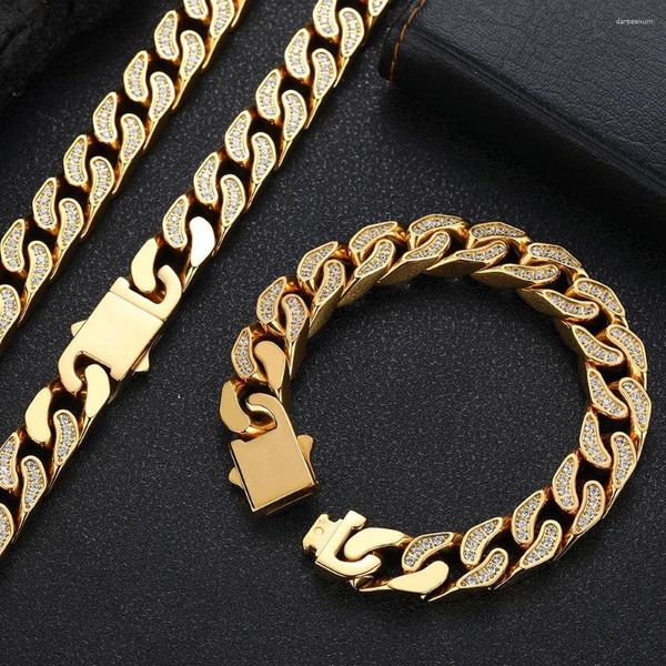 Link pulseiras hip hop rock jóias livre logotipo personalizado nome miami cubana corrente de aço inoxidável cnc bling out pulseira para homem