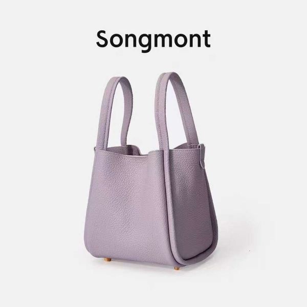 Songmont cesta de vegetais média, versão com fivela de bloqueio, novo balde de alta capacidade portátil, bolsa crossbody feminina, música