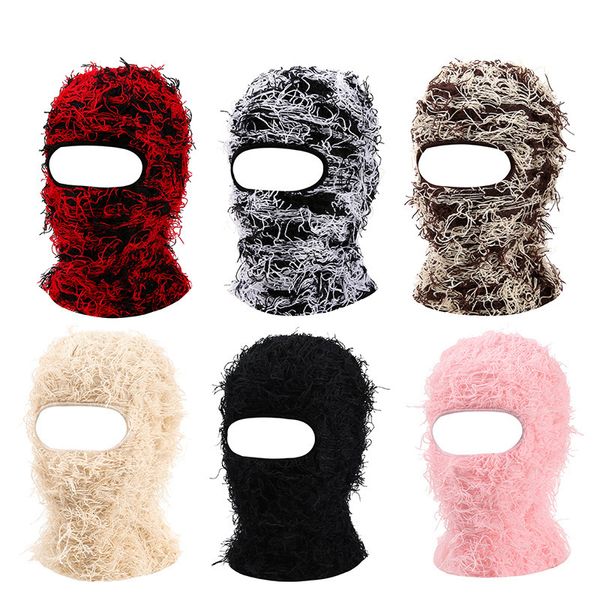 Beanie / Skull Caps Balaclava Distressed Knit Full Face Ski Mask para Homens Mulheres Beanies Chapéus Skullies Camuflagem Inverno Quente Bonnet Windproof 230925