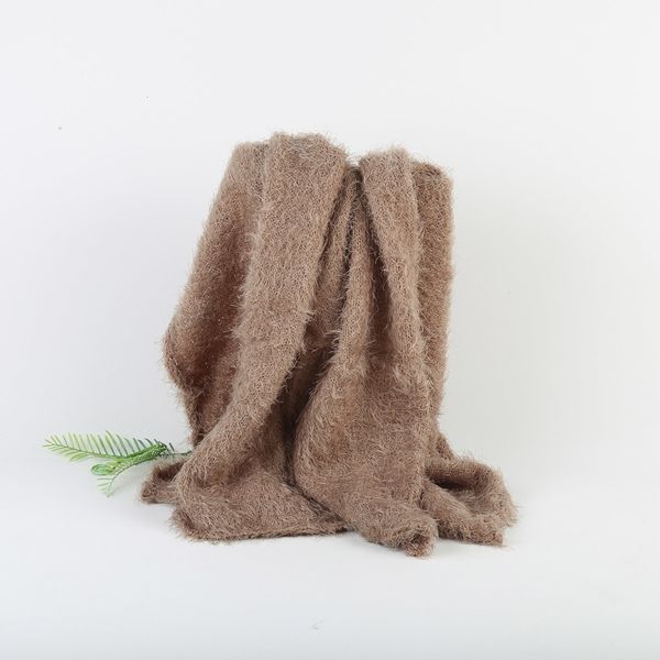 Keepsakes Born Lavorato a maglia Fuzzy Wrap Swaddle Coperta Pography Props Cammello Morbido Baby Girl Avvolgente ad alta elasticità Baby Milestone Po Props 230923