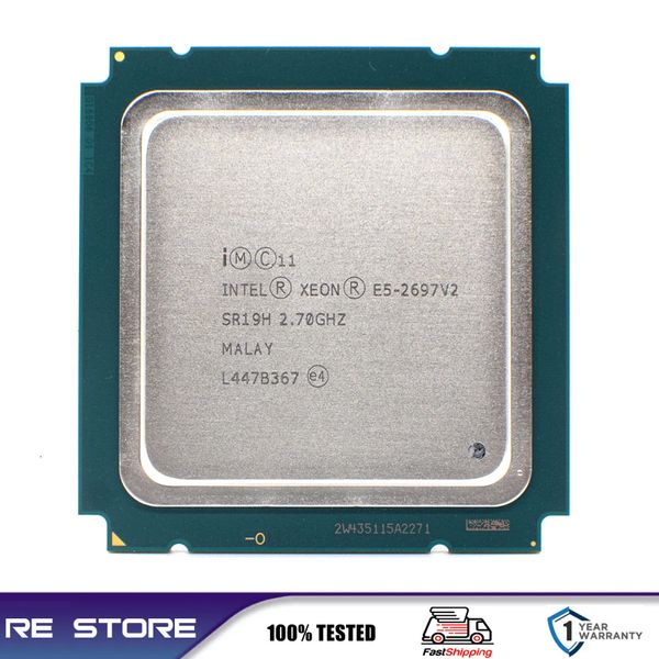 CPUs Usadas Intel xeon E5 2697 v2 2.7GHz 30M QPI 8GT/s LGA 2011 SR19H C2 E5 2697v2 Processador CPU 100% trabalho normal 230925