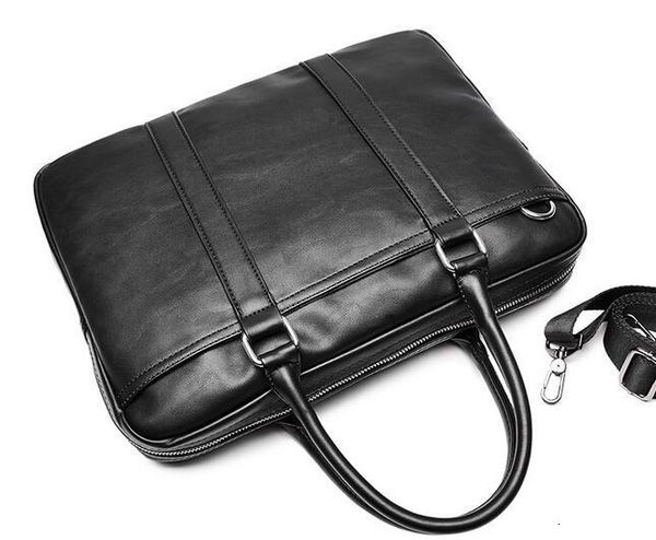 Aktentaschen Business-Tasche Leder Mode Abschnitt Jugend Schulter Umhängetasche koreanische Version der Herren-Aktentasche 230925