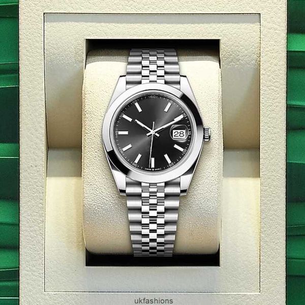 Rolaxs Orologio da uomo Donna Altri orologi Orologio da uomo 41 mm V5 Lunetta liscia Datejust Quadrante verde Oro bianco 18 carati Movimento automatico Vetro zaffiro Ref126300 Luminoso Wa HBYP