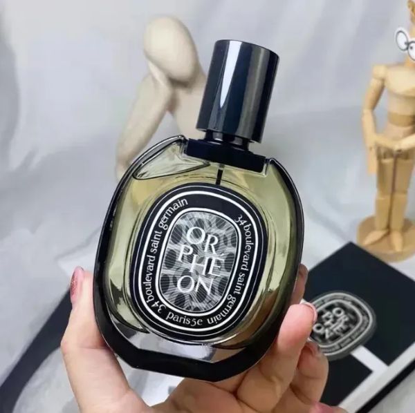 Presente de natal unissex perfume fragrância designer marca spray orpheon 75ml garrafa preta masculino feminino fragrância encantador cheiro mais longo