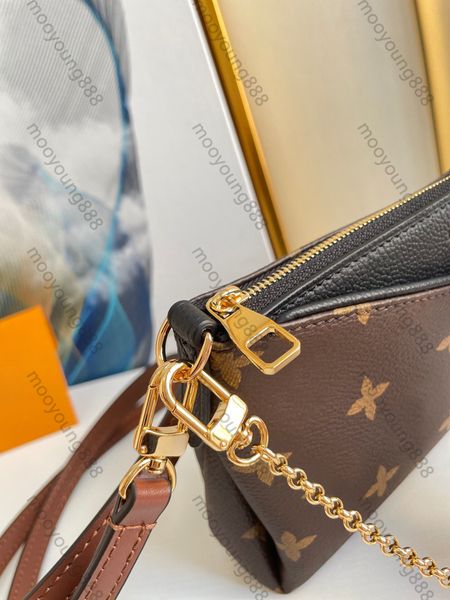 10A Mirror Quality Digners Small Pallas Cluth Handbag 23cm Coated Canvas Envelope Bags Luxurys Brown Black Purse Crossbody Shoulder Strap Chain Bag With BoxUJGQ