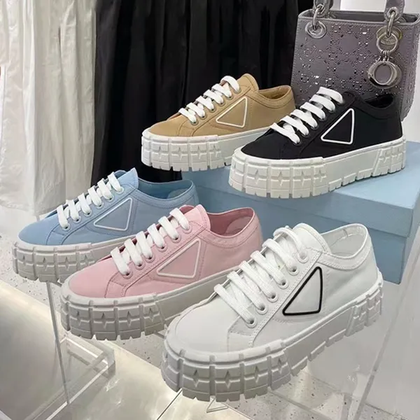 Heren Dames Wheel Cassetta Sneakers Katoenen canvas vrijetijdsschoenen Nylon gabardine Hoog laag rubberen platform geïnspireerd op motorcrossbanden sneaker