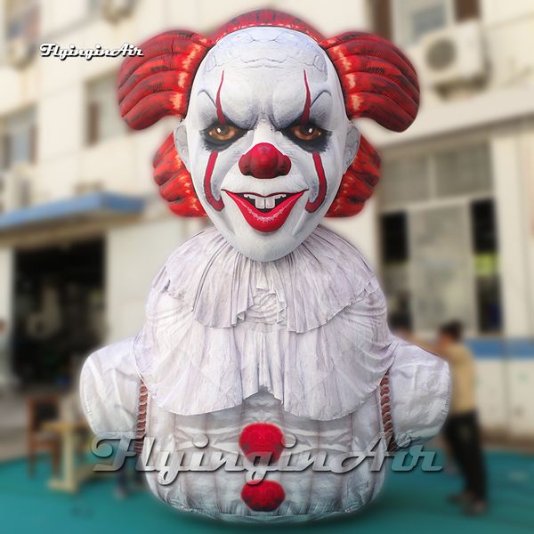5 m wunderbarer böser aufblasbarer Halloween-Clown, lächelnd, lustig, Luftblasen, verrückter Narr für Karneval, Bühnendekoration