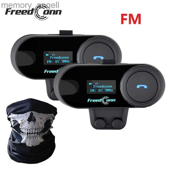 Walkie Talkie FreedConn TCOM-SC Tela Bluetooth Capacete de motocicleta Fone de ouvido Intercomunicador com display LCD Rádio FM Interfone para motocicleta T-COM SC HKD230925