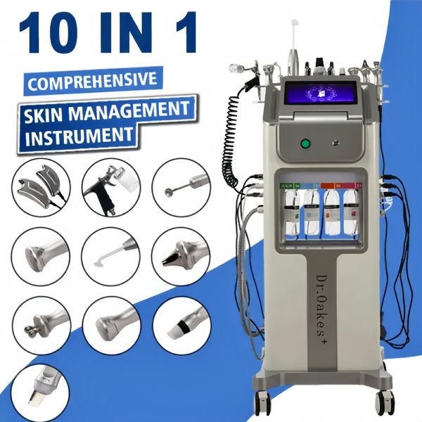 Le linee sottili 10 in 1 di alta qualità riducono la macchina per microdermoabrasione per la rimozione della testa nera per il ringiovanimento dell'ossigeno Jet Peel