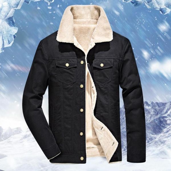 Jaquetas masculinas homens denim casacos de inverno lã quente jeans de alta qualidade masculino casual moda 6xl
