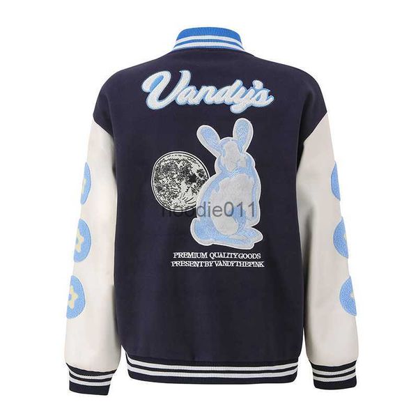 Giacche da uomo Vandythepink Il mago di Oz Serie Coniglio Ricamo Uniforme da baseball High Street Casual Uomo Donna 1 1 Giacca moda L230925