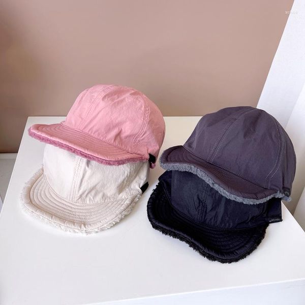 Бейсбольные кепки, супер теплая двусторонняя бейсболка, женская осенне-зимняя более толстая флисовая кепка с эластичной эластичной ветрозащитной шляпой с плоскими полями