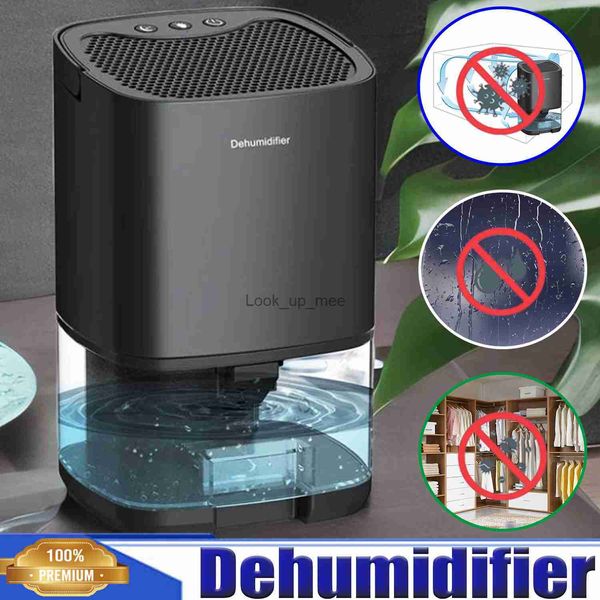 Desumidificadores Desumidificador 2 em 1 Purificador de ar Gerador de íons negativos portátil 1L com luz colorida para armário de guarda-roupa de banheiro doméstico úmidoYQ230925