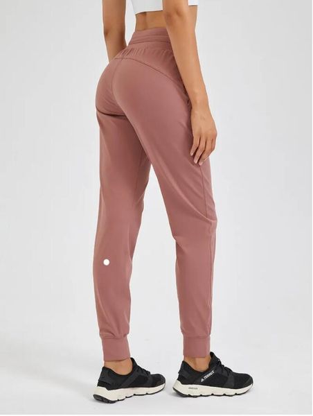 Yoga LL Wear Pantaloni da jogging da donna pronti a tirare la corda Elastici a vita alta Pantaloni con cinturino da allenamento