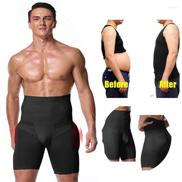 Männer Body Shaper BuLifter Shapewear Unterwäsche Junge Shorts Schwamm Gepolsterte Shaper Hip Enhancer Steuer Höschen Männliche Shaperwear