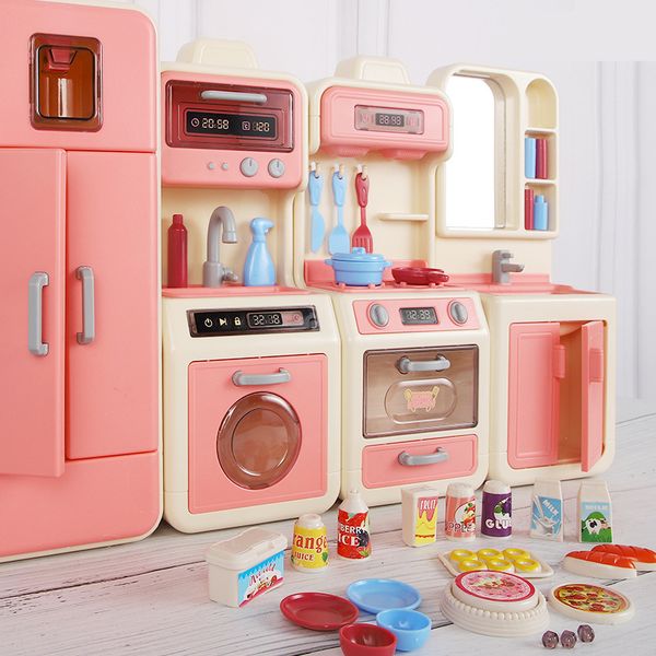 Cozinhas jogar comida crianças casa simulação cozinhar utensílios de cozinha brinquedo setgirls dollhouse fingir ferramentas zll 230925