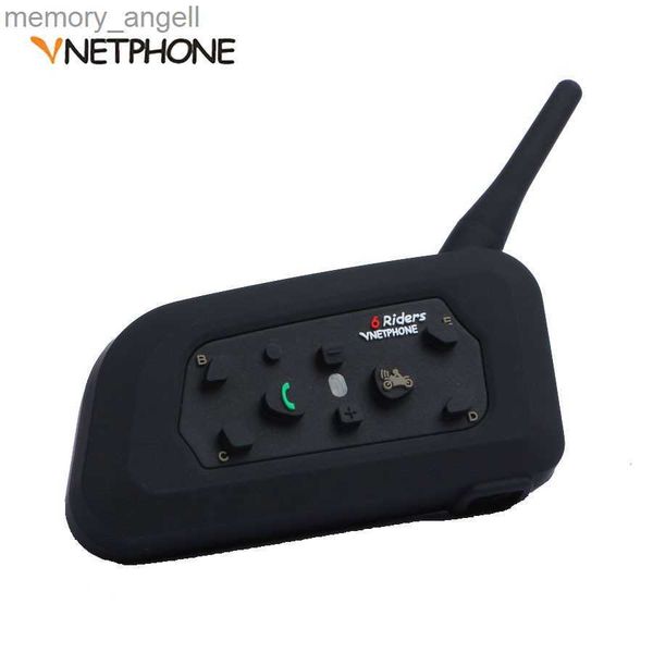 Walkie Talkie Vnetphone V6 1200M Motorrad Bluetooth Helm Intercom Vollduplex für 6 Fahrer BT Wireless motocicleta Interphone Headsets HKD230925