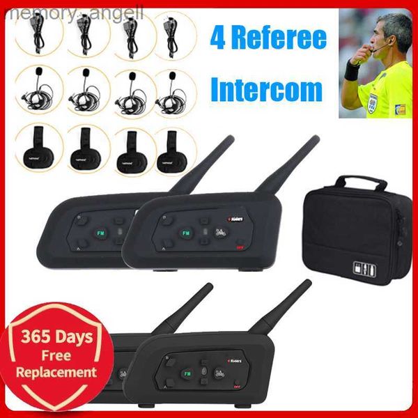 Walkie Talkie 4 Usuários Árbitro de Futebol 1200M Intercom Headset EJEAS V4C Full Duplex Bluetooth Headphone Soccer Conference Interphone HKD230925