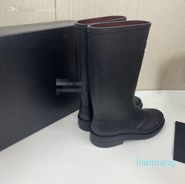 Hohe Qualität Hohe Stiefel Designer Knie Rain Boot Mode Frauen CCity Winter Kanal Sexy Warme Schuhe