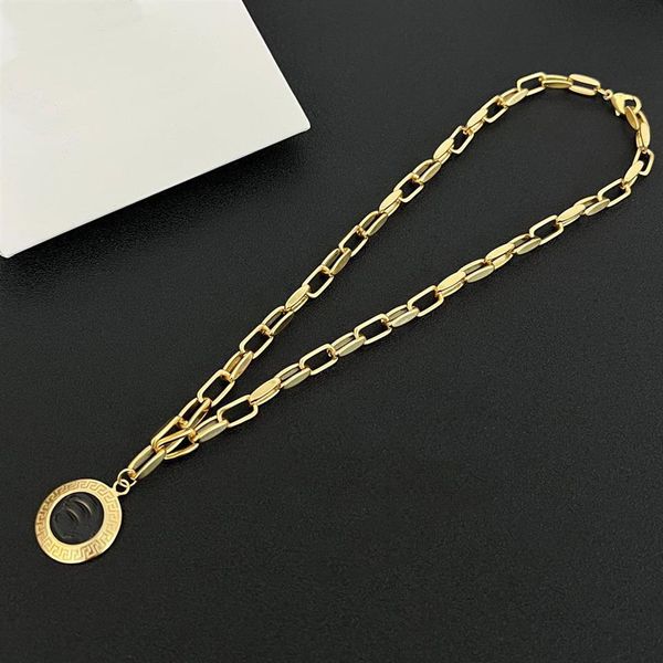 Designer retrô de resina preta colares grossos pulseira brinco anéis conjunto banshee medusa cabeça retrato 18k banhado a ouro feminino bi281w