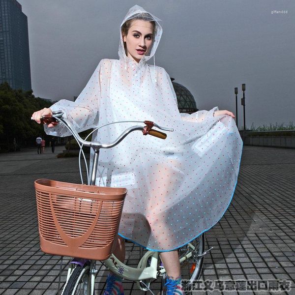 Impermeabili EVA Bicicletta Antipioggia elettrombile con poncho per adulti a maniche lunghe