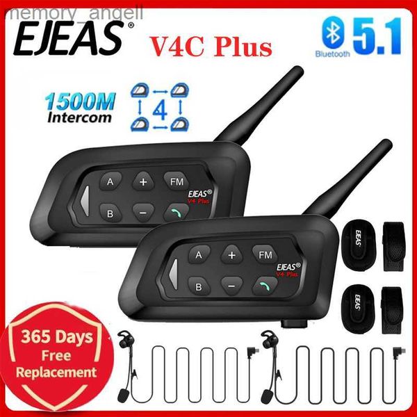 Walkie Talkie EJEAS V4C Plus Fones de ouvido para árbitro de intercomunicação para 2 a 4 pessoas Grupo Bluetooth Árbitro de futebol Interfone comunicador Full-duplex + Armpack HKD230925