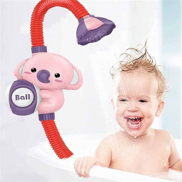 Brinquedos de banho Bonito elefante sprinkler brinquedo de banho - bomba de água elétrica automática com chuveiro de mão sprinkler-banheira brinquedos para crianças presente de aniversário 230923