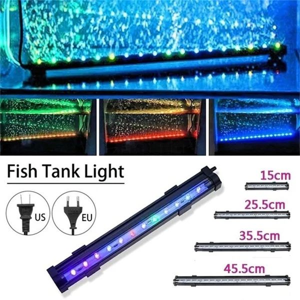 Illuminazione per acquari 1525.535.545.5Cm Lampada a bolle d'aria impermeabile LED Acquario per acquario Luce sommergibile che produce ossigeno 230925