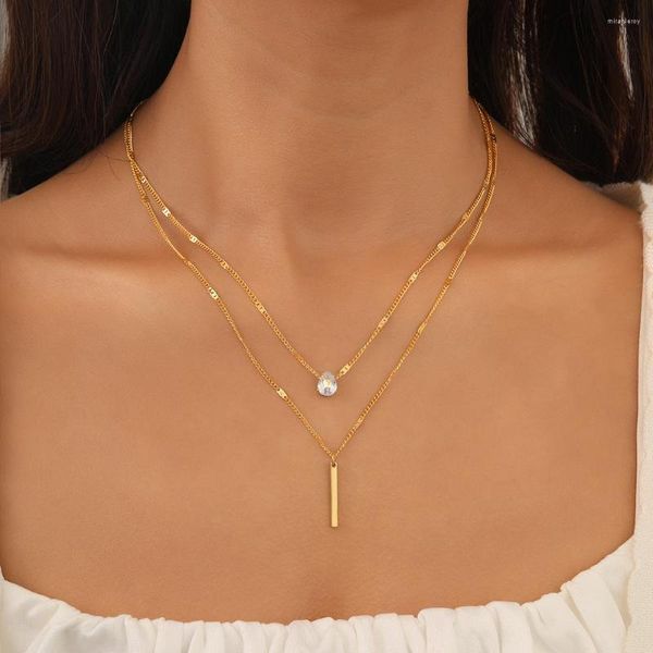 Anhänger-Halsketten, die personalisierte, mehrschichtige, geschichtete Halskette, grenzüberschreitende weibliche kleine, robuste Schlüsselbeinkette verkaufen