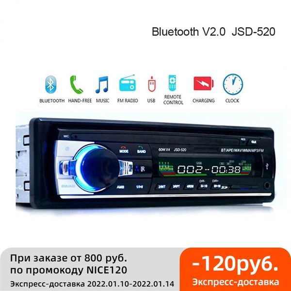 Novo um din rádio do carro estéreo fm aux entrada receptor sd usb JSD-520 12v in-dash 1 din carro mp3 usb multimídia autoradio player232t