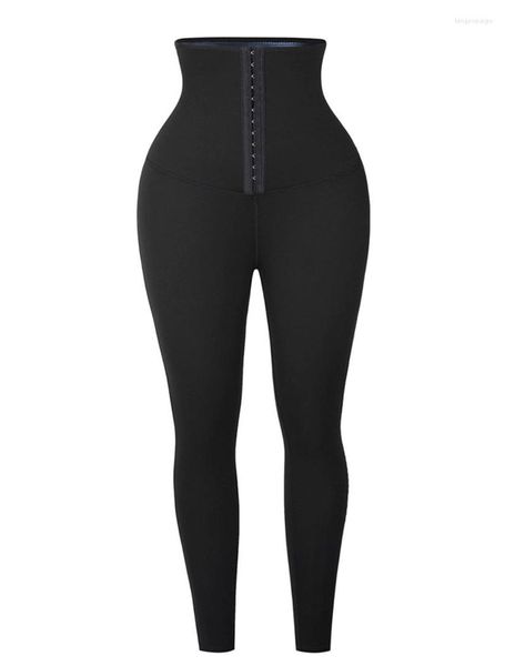 Leggings modellanti da donna con controllo della pancia in neoprene blu